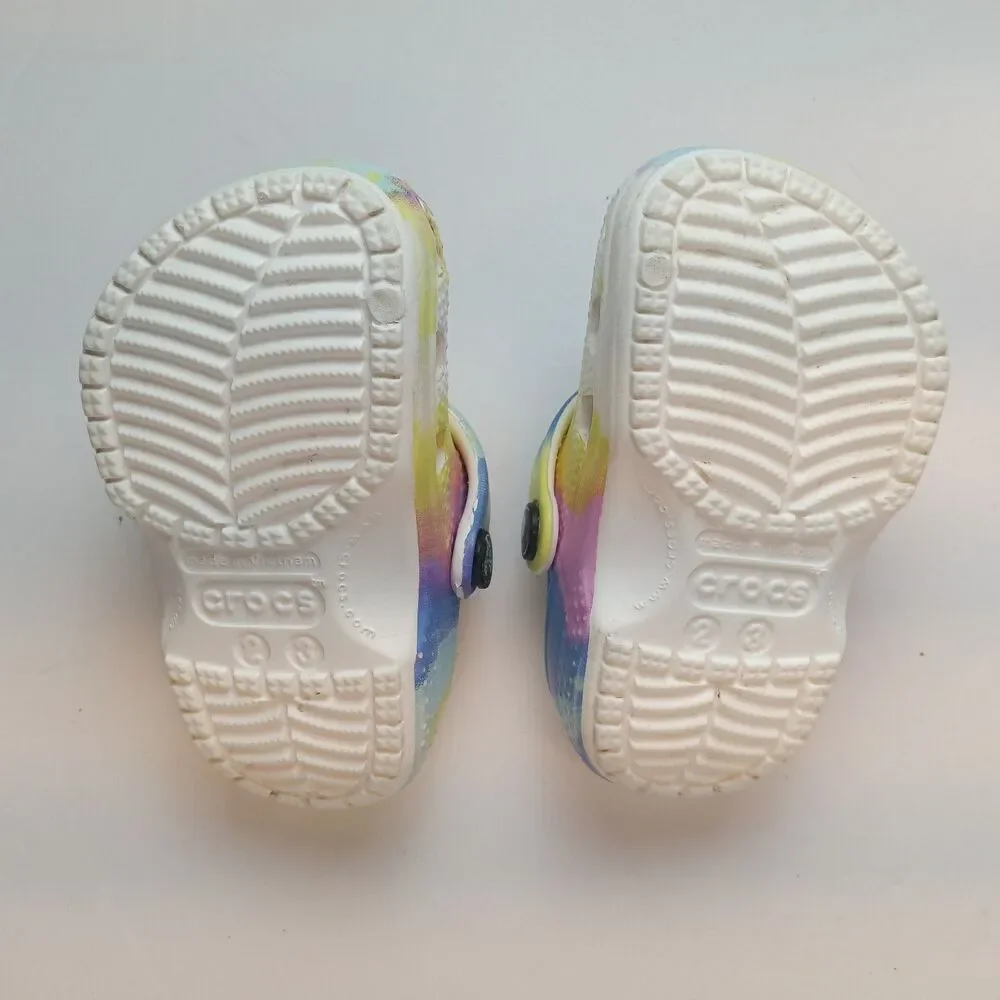 Crocs 2TBoy/3TGirl Pastel Tye Dye Design Classic Clog Shoes